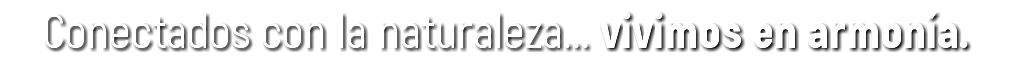 Conectados con la naturaleza... vivimos en armonía.